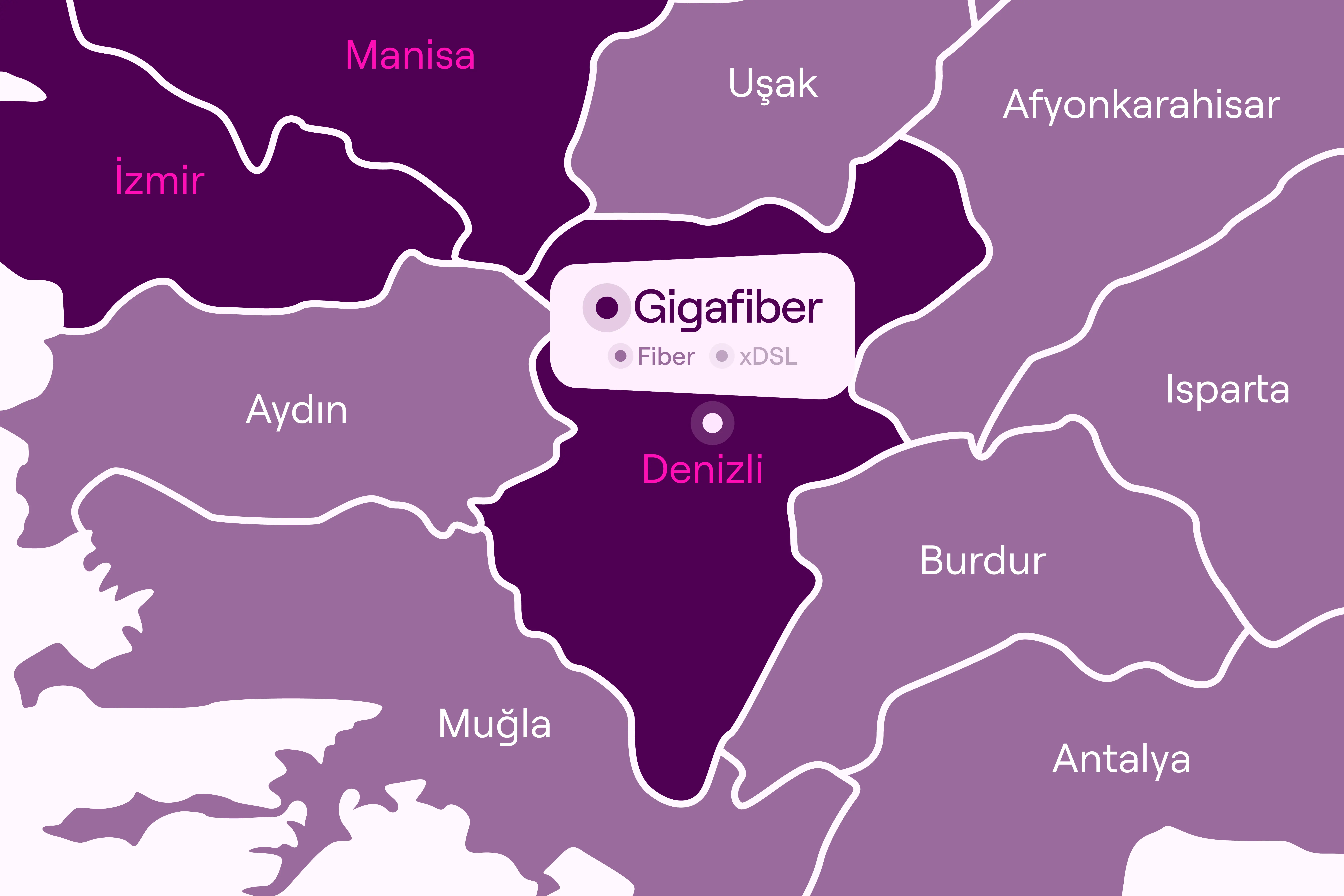 Denizli GigaFiber Haritası