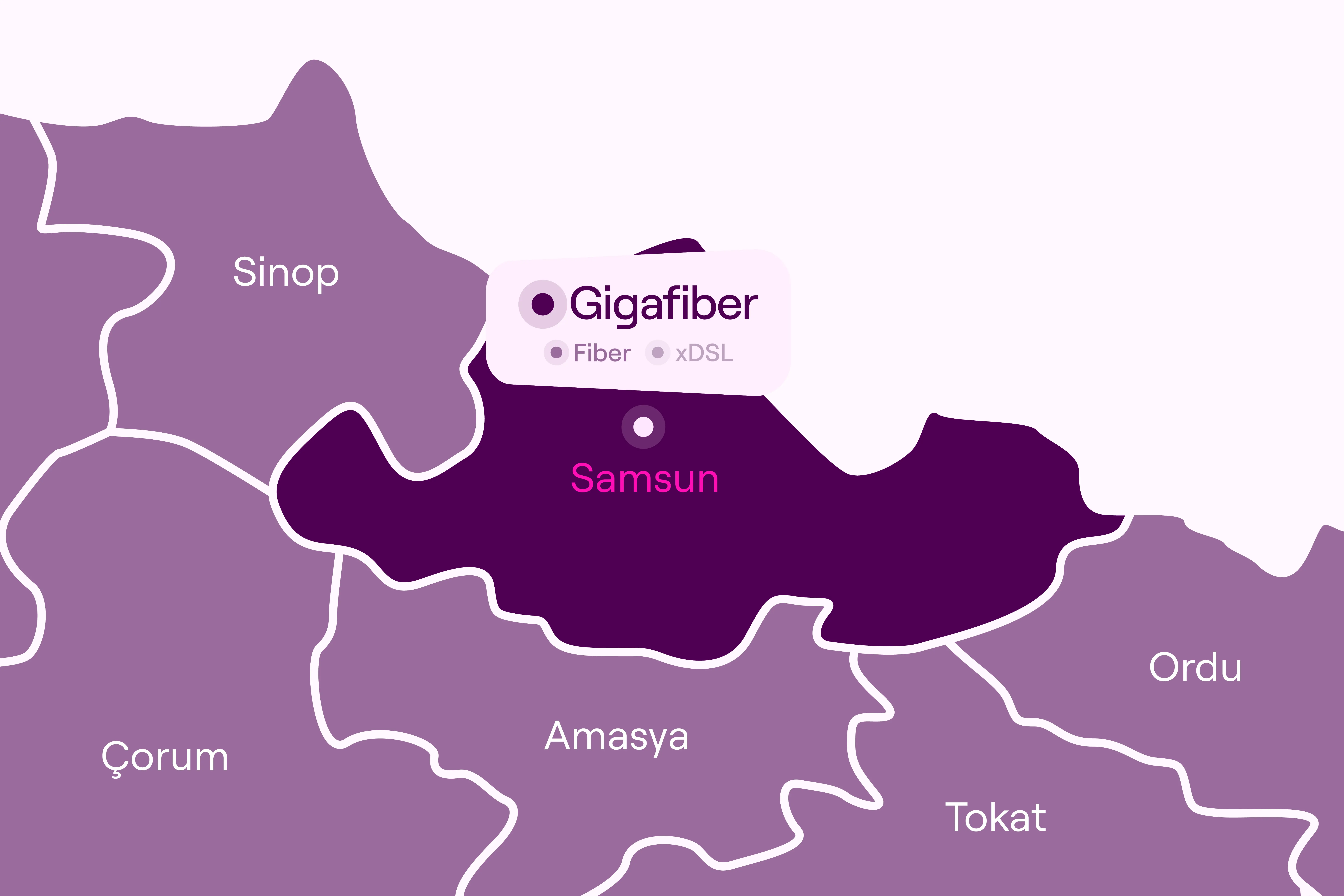 Samsun GigaFiber Haritası