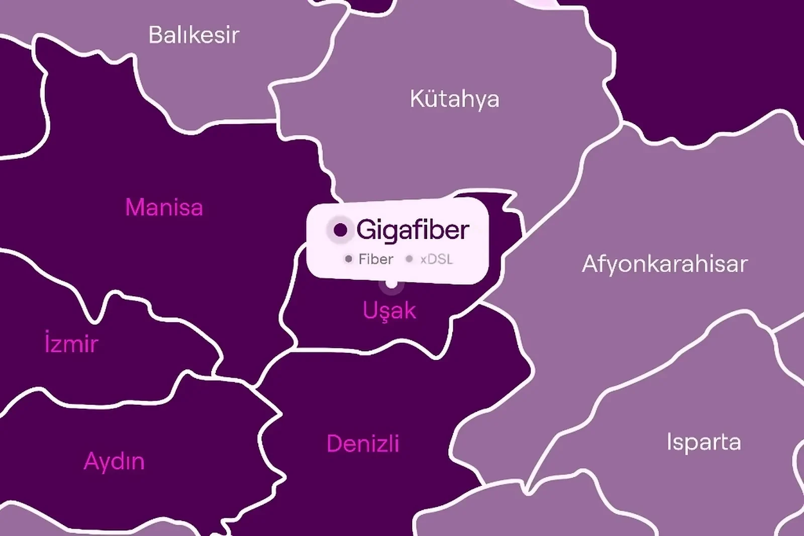 Uşak GigaFiber Haritası